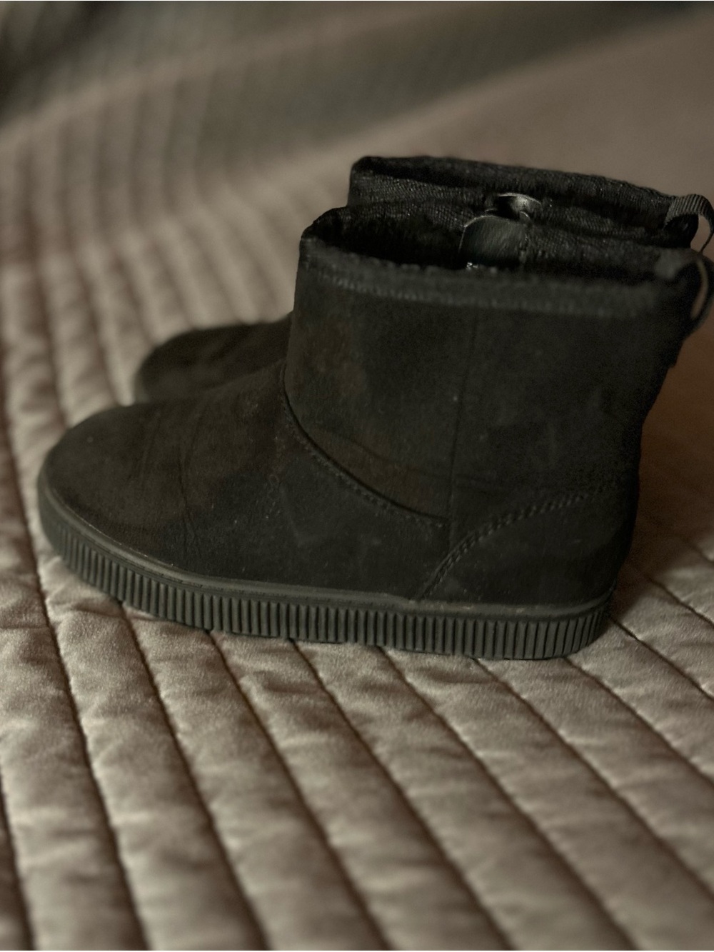 Cat & Jack Kids Black Suede Ankle Boots